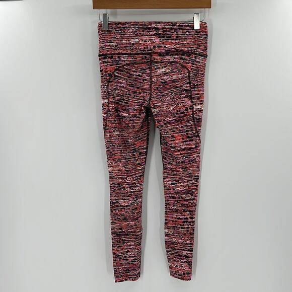 Lululemon Fast and Free Tight II 25" *Nulux  - Flash Pleat Orange Multi - 6 - Picture 7 of 7